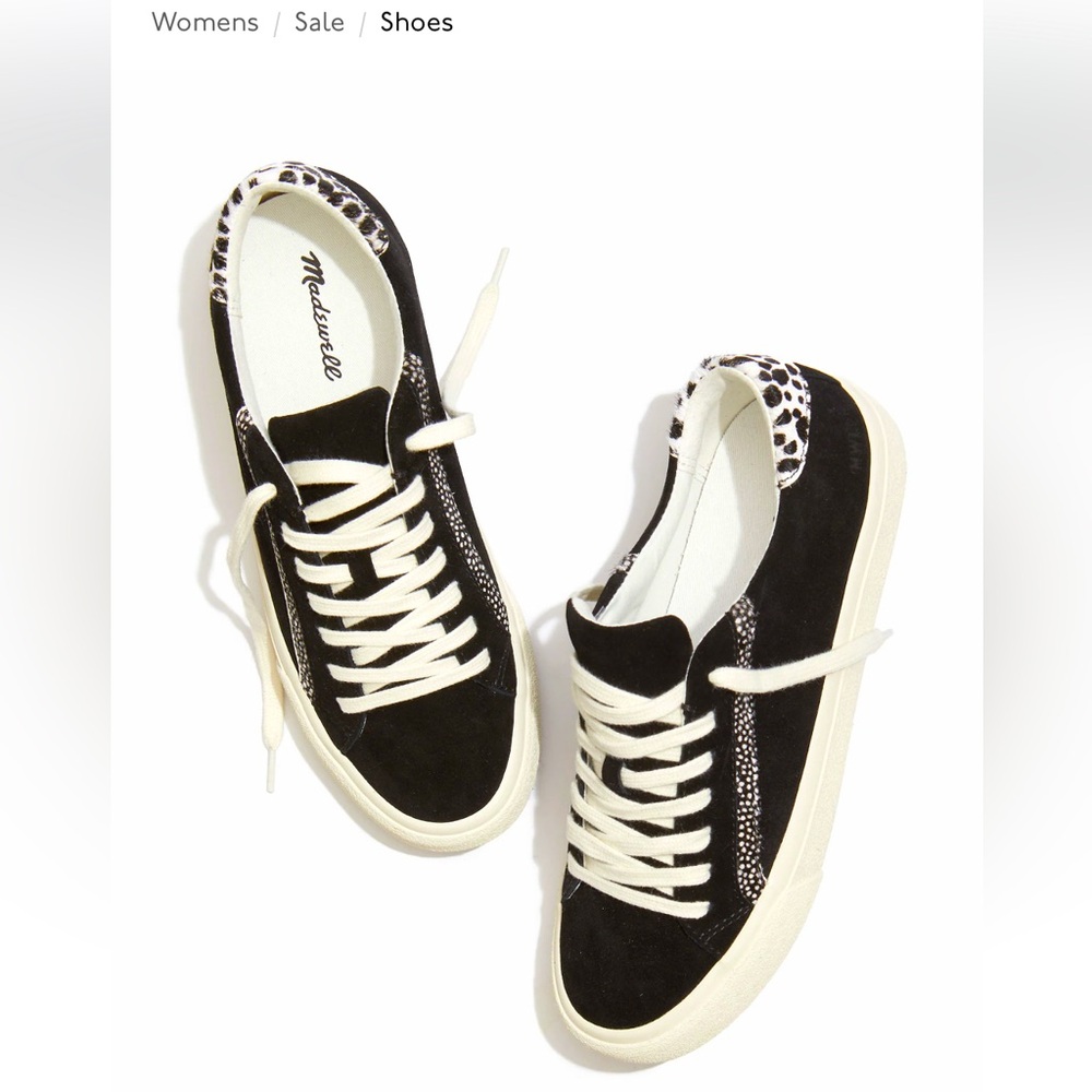 Madewell Sidewalk Low-Top Sneakers in Suede & Spot Calf Hair Size: 7 US